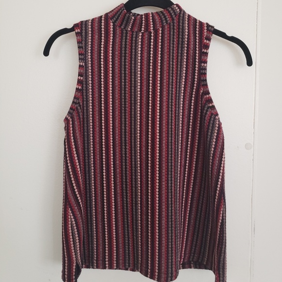 Mock Neck Jaquard Shell- Anthro 9h15 stcl - Picture 1 of 3